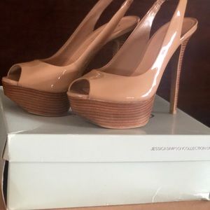 Jessica Simpson platform open back pumps